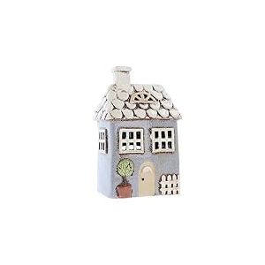Shudehill Giftware Photophore en c&eacute;ramique en Forme de Maison de Jardin (Petit Gris), 20x12x9 to 30x12.5x9