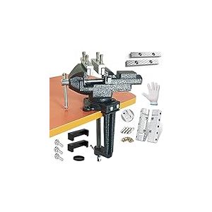 MYTEC &Eacute;tau d'&eacute;tabli ou de table, m&acirc;choire multifonctionnelle, &eacute;tau combin&eacute; multifonction avec r&eacute;glage rapide, &eacute;tau universel rotatif &agrave; 360&deg;, 8,4 cm, noir