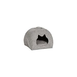 Wintem Niche avec Housse pour Chats en Feutre Gris 40,5 x 38 x 37,5 cm – Fabriquée en matériaux résistants et Confortables pour Le Repos et la sécurité de Votre Chat – Facile à Nettoyer