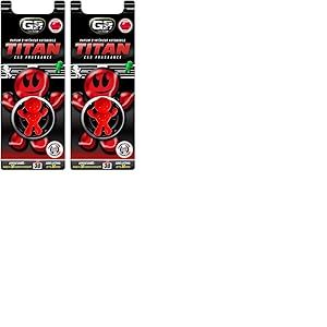 GS27 - D&eacute;sodorisant Voiture &agrave; Clipser Titan 3D - Parfum Voiture 100% Fran&ccedil;ais - Cerise (Lot de 2)