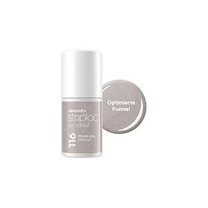 alessandro Striplac UV-Nagellack Mouse Grey Shimmer - Deckend & Kratzfest bis zu 15 Tage - Leichtes Auftragen - Schonende Abziehtechnologie - Vegan - Grau, 6,5ml