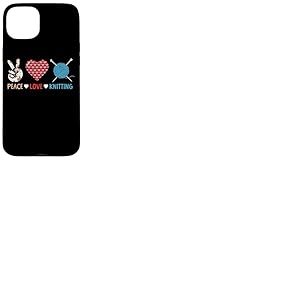 Peace Love Aiguilles à tricoter Coque pour iPhone 15 Plus