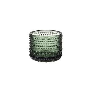Iittala Photophore Kastehelmi en Verre, de Couleur Vert Sapin, Dimensions : 7,6 x 7,6 x 6,4 cm, 1070557