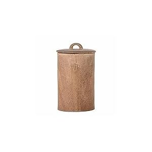 Bloomingville Buddy 82057770 R&eacute;cipient en gr&egrave;s avec couvercle Marron Volume : 1,5 l 22 x 12,5 cm