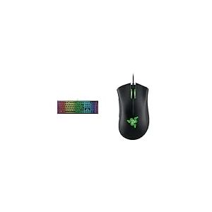 Razer Ornata V3 - Clavier Gamer à Profil Bas (Switches Méca-Membrane, Repose-Poignet & DeathAdder Essential (2021) - Souris Gaming Filaire avec Capteur Optique de 6400 DPI (Design Ergonomique