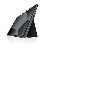 STM Bags Dux Plus Étui de Protection Compatible avec Apple iPad Pro 11" (2022-2018), avec Support pour Apple Pencil, imperméable, Fonction Support, réveil et Mise en Veille Noir/Transparent