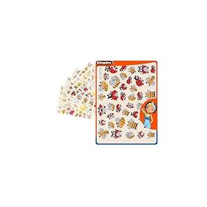 CLEOPATRE – Gommettes Autocollantes papillons/oiseaux/coccinelles/abeilles – multi couleurs – Paquet de 24 feuilles (936 stickers)