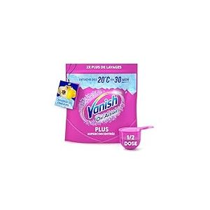 Vanish Oxi Action Plus - Poudre Super Concentrée - Détachant Textile et Anti-Décoloration - 2x plus de lavages - 500gr