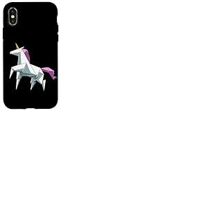 Jolie Licorne en Origami Japon Coque pour iPhone X/XS