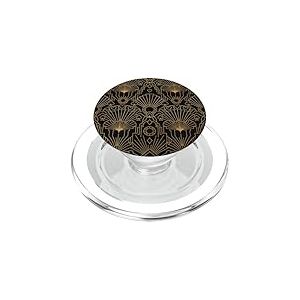 Design Art D&eacute;co Ligne Jaune Allover | Noir Luxe G&eacute;om&eacute;trique PopSockets PopGrip pour MagSafe