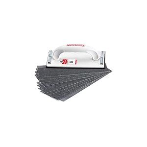 COMENSAL Kit de Pon&ccedil;age Manuel - Ponceuse &agrave; Main - Bloc de Pon&ccedil;age - avec de Serrage et Grille de Pon&ccedil;age - Cale &agrave; Poncer - Made in EU - 230x80 mm