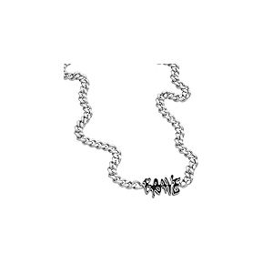 DIESEL Collier pour homme en acier inoxydable 2 tons avec fermoir mousqueton