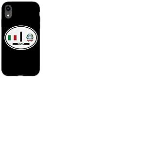 Autocollant ovale pour voiture avec drapeau et blason Italie Coque pour iPhone XR