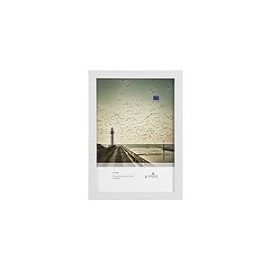 goldbuch Tallinn Cadre photo en bois blanc pour photo au format A4, cadre photo portrait avec support mural, cadre individuel en MDF, cadre photo env. 24 x 32,8 x 1,5 cm, blanc, 92 0396.