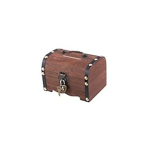 IMIKEYA Tirelire : Coffre au trésor Vintage en Bois Rustique Petite boîte décorative Tirelire Argent Tirelire Argent boîte de Rangement pour Cadeau de Mariage décoration d'intérieur
