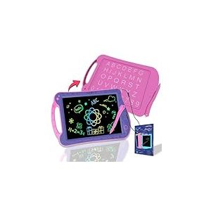 HOMESTEC AstroDraw Jouet Tablette Dessin LCD Enfant de 2 3 4 5 6 Ans, Filles 1ères Écriture Jouet,Cadeau Fille Anniversaire Noël (Violet/Rose)