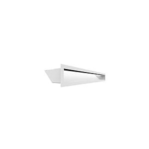 Grille de ventilation KRATKI AIR | Grille d'air chaud 9 x 80 cm | Blanc | Grille d'extraction pour ventilation de cheminée | Prise d'air à un angle de 45 degrés | résistant à la surchauffe