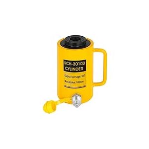 VEVOR Cric Cylindre Hydraulique Creux 30 T, Cylindre de Vérin Hydraulique Course de 100mm, Vérin Hydraulique de Cylindre à Piston Creux Hydraulique Vérin de Levage Connecteur Rapide Levage Facile