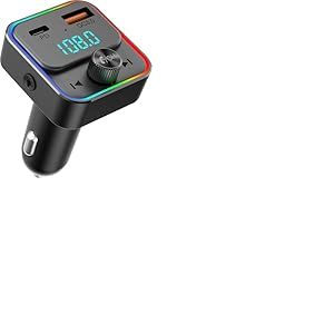 TELESTAR FM-T2 – Transmetteur FM (Bluetooth 5.3, Fonction Mains Libres, 1 × USB-A (18 W), 1 × USB-C (30 W), éclairage d’Ambiance LED) – Noir