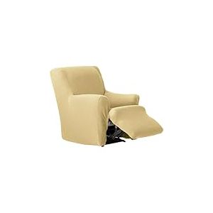 ECOMMERC3 Housse de Fauteuil Relax bi-élastique en Une pièce, Respirante et Facile à Installer - Housse de Fauteuil Pieds Ensemble Couleur Beige Protection complète avec mousses de Fixation