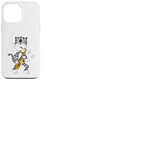 Chat Jouant du Saxophone, saxophoniste Musicien de Jazz Coque pour iPhone 13 Pro Max