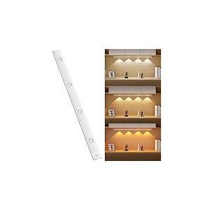 60CM Lampe LED Rechargeable avec Détecteur de Mouvement, Sans Fil Interieur Luminaires, Led Cuisine Sous Meuble avec 3 Couleurs & Luminosité Réglable pour Meubles, Armoires, Placard, Escalier