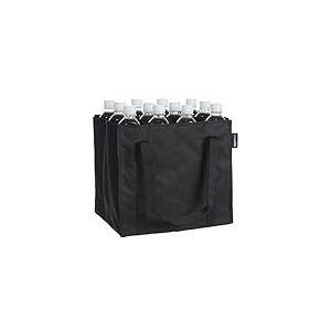 Amazon Basics Sac &agrave; bouteilles, 12 compartiments, bouteilles de 0,75 l, Noir, Uni