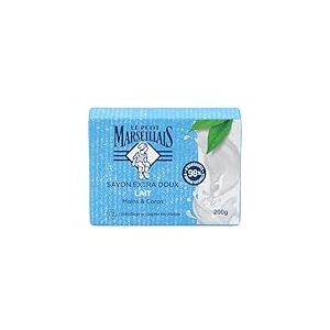 Le Petit Marseillais - Savon Extra Doux Lait 200 g &ndash; Savon solide mains & corps avec 98% d'ingr&eacute;dients d'origine naturelle &ndash; Emballage en papier recyclable (Lot de 6)