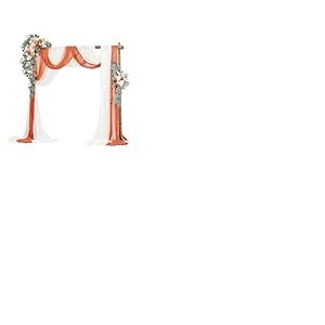 VEVOR Kit Fleurs Artificielles pour Arche de Mariage avec 2 Bouquets de Fleurs, 3 Rideaux Translucides, pour Décoration Célébrations de Cérémonie, de Toile Fond de Réception, Événements, Orange Blanc