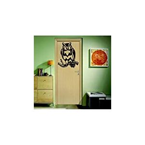 Stickers Chouette - Rouge, L 40cm x H 48cm