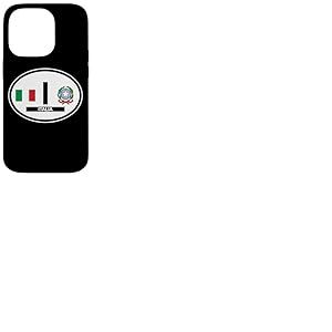 Autocollant ovale pour voiture avec drapeau et blason Italie Coque pour iPhone 14 Pro