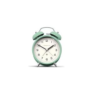 NEWGATE® Charlie Bell Echo réveil | Version Moderne de l’Horloge Classique à Cloche jumelle | Néo Menthe | Chiffres faciles à Lire | Idéal pour Chevet, Bureau ou étagère | Accessoire de Chambre