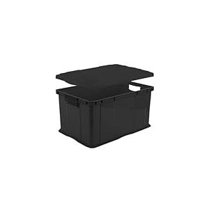 Rotho Agilo Boîte de rangement 55l, Plastique (PP) sans BPA, noir, A3/55l (59.0 x 39.0 x 31.0 cm)