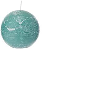 Spaas 6 Bougies Boule Rustique Non Parfum&eacute;e 80mm &plusmn; 24h Vert Emeraude