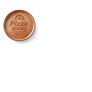 HENDI Assiette à pizza ronde, porcelaine, motif: texte et illustration de pizza, conviennent pour la lave-vaisselle et les fours à micro-ondes, ⌀310 mm, rouge