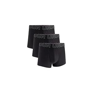 Under Armour Homme Mens Performance Tech 3" 3 Pack Solid Briefs Boxer Shorts, Steel Heather/Castlerock Heather/Black, S EU