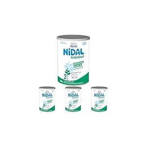 Nestlé Nidalgest 2 Lait bébé 2ème âge en poudre de 6 à 12 mois - Formule épaissie - Boîte de 800g (Lot de 4)