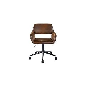 Chaise pivotante élégante en daim synthétique - Hauteur réglable et dossier ergonomique - Idéal pour une utilisation à la maison et au bureau - Fonction de hauteur réglable - Marron - 61 x 56 x 76