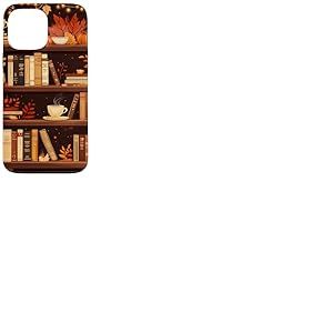 Bookish Étagère rétro d'automne Bibliothèque d'automne Coque pour iPhone 13 Pro Max