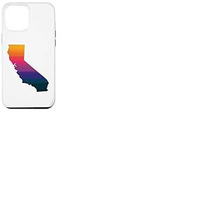 California West Coast Sunset State Map Souvenir de Vacances Coque pour iPhone 12 Pro Max