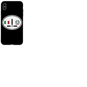 Autocollant ovale pour voiture avec drapeau et blason Italie Coque pour iPhone XS Max