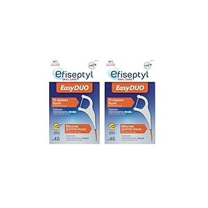 Efiseptyl - Porte Fil - Fil Dentaire Ultra Résistant - Facile A Insérer - Goût Menthe - x48 (Lot de 2)