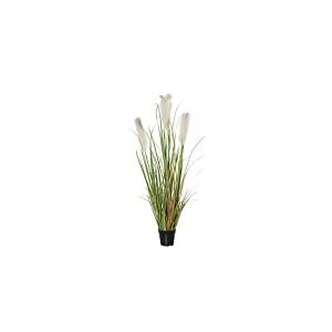 DRW Set de 2 Plantes Hautes de Pompes en PVC en Vert et Blanc 127 cm