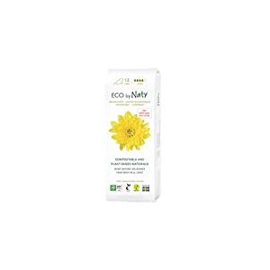 ECO by Naty Serviettes Ecologiques Super - Serviettes hygiéniques à base de plantes et absorbantes, produit menstruel en coton biologique, meilleur pour la santé féminine (12 unités)