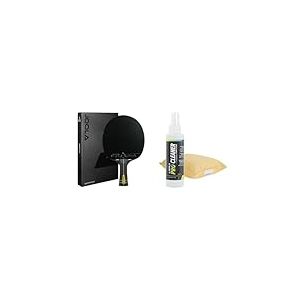 JOOLA Raquette de ping-Pong Infinity Carbon Raquette de ping-Pong de compétition Professionnelle & Kit Pro Cleaner Nettoyeur et éponge de Nettoyage pour Le Tennis de Table, durchsichtig, 125ml