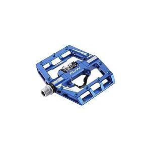 Funn Mamba P&eacute;dales VTT &agrave; Enclenchement, P&eacute;dales VTT &agrave; Clip Simple Face, Compatibles avec Les Cales SPD, P&eacute;dales de V&eacute;lo avec Axe en CrMo de 9/16 Pouces pour VTT/BMX/Cyclisme Gravel (Bleu)