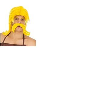 Perruque et moustache C&eacute;tautomatix Ast&eacute;rix et Ob&eacute;lix - Jaune - Taille Unique