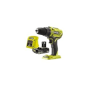 RYOBI - Perceuse-visseuse &agrave; percussion 18V - 2 vitesses - 50 Nm - 500-1 800 tr/min - r&eacute;glage de couple 24 positions - mandrin 13 mm livr&eacute;e avec 1 batterie 2Ah et son chargeur - R18PD32-1C20G