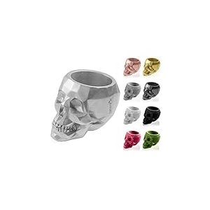 CONCRETTE Pot de Fleurs en Ciment, Cache-Pot en béton, tête de Mort Low Poly, Ø 5 cm, Ø 7,6 cm, Ø 11 cm, Ø 24 cm, 17 Couleurs