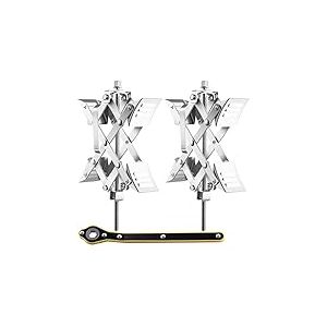 VEVOR Stabilisateur de Roue de Camping-car en Forme de X, Cale Roue, Adapté pour Un Espace de Pneu de 3,8 à 25,4 cm, 2 Jeux, avec Clé à Cliquet et Sac de Rangement pour Caravane, Camions